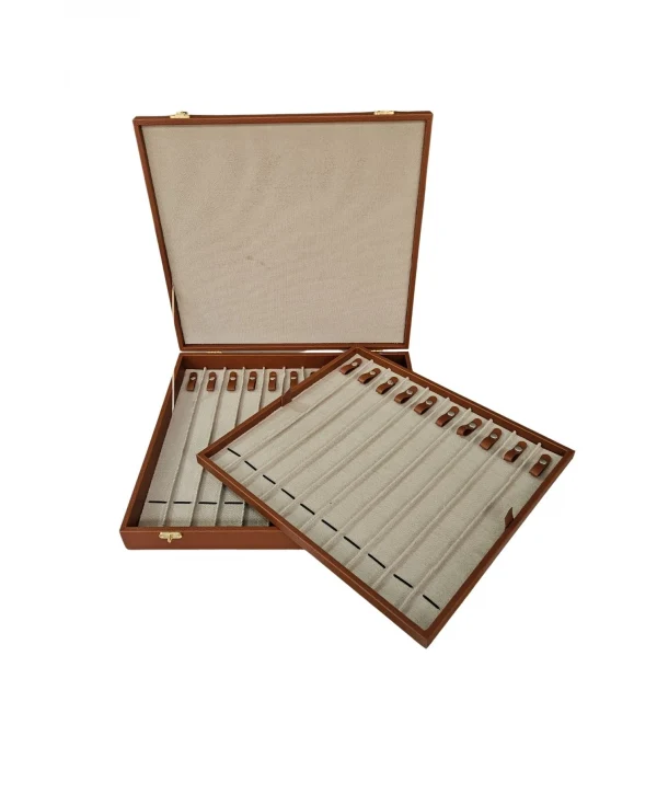 21li Iki Katlı Tesbih (ahşap Kasa) Deri Çanta& Kutu Taba 35x38 Cm