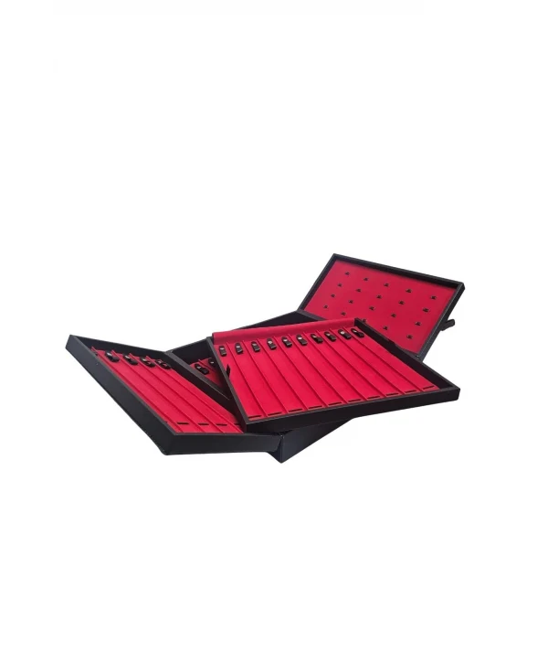 26li Tesbih Ve 20 li Yüzüklük (ahşap Kasa) Siyah Deri Kuluplu Çanta 35x38 Cm