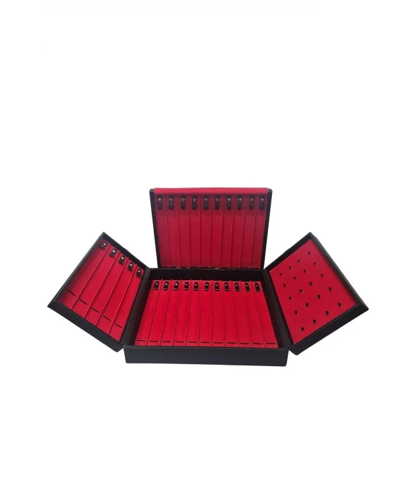 26li Tesbih Ve 20 li Yüzüklük (ahşap Kasa) Siyah Deri Kuluplu Çanta 35x38 Cm