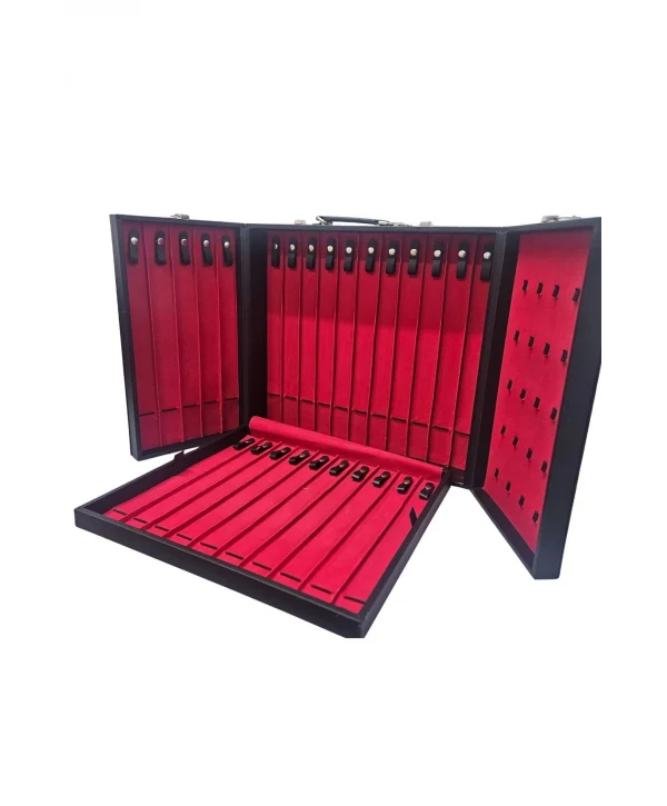 26li Tesbih Ve 20 li Yüzüklük (ahşap Kasa) Siyah Deri Kuluplu Çanta 35x38 Cm