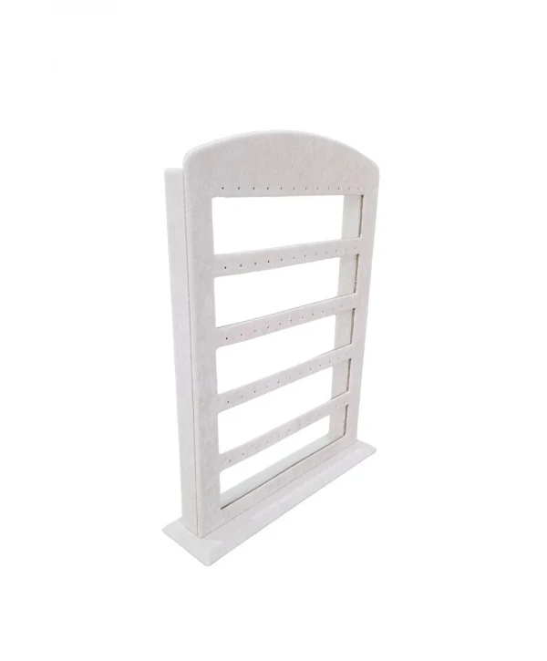 30lu 5 Basamaklı Süet Küpelik Standı Krem (21x31 cm)