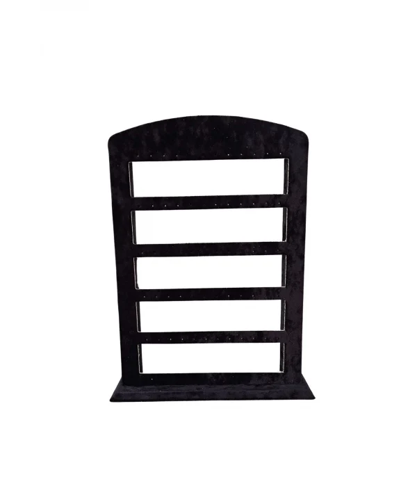 30lu 5 Basamaklı Süet Küpelik Standı Siyah (21x31 cm)