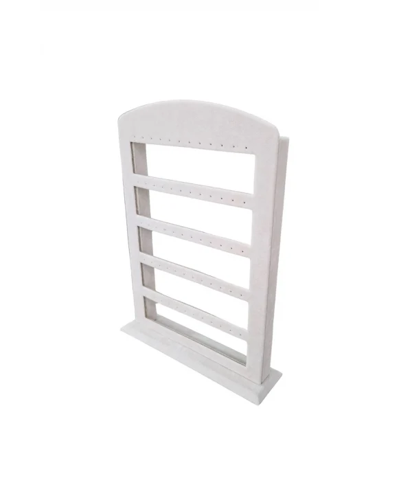 30lu 5 Basamaklı Süet Küpelik Standı Krem (21x31 cm)