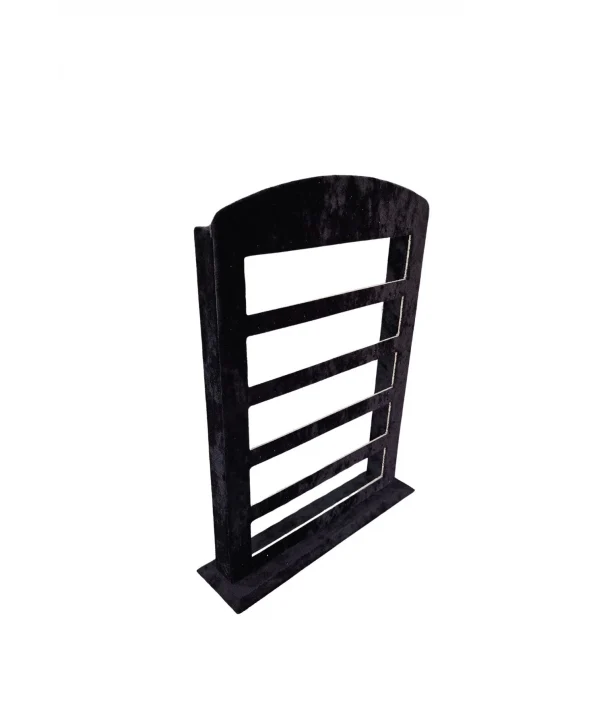 30lu 5 Basamaklı Süet Küpelik Standı Siyah (21x31 cm)