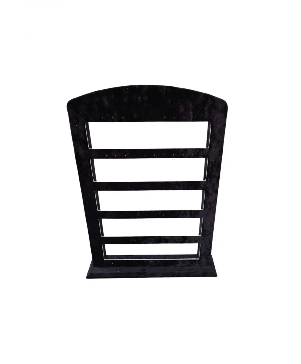 30lu 5 Basamaklı Süet Küpelik Standı Siyah (21x31 cm)