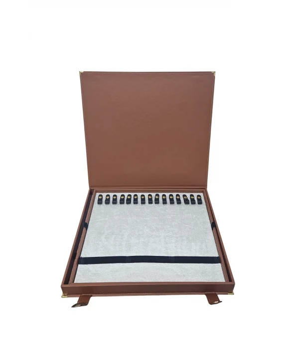 30 lu Tesbih Kutusu ve Çantası Taba Deri (ÇıtÇıtlı) 34x38 cm