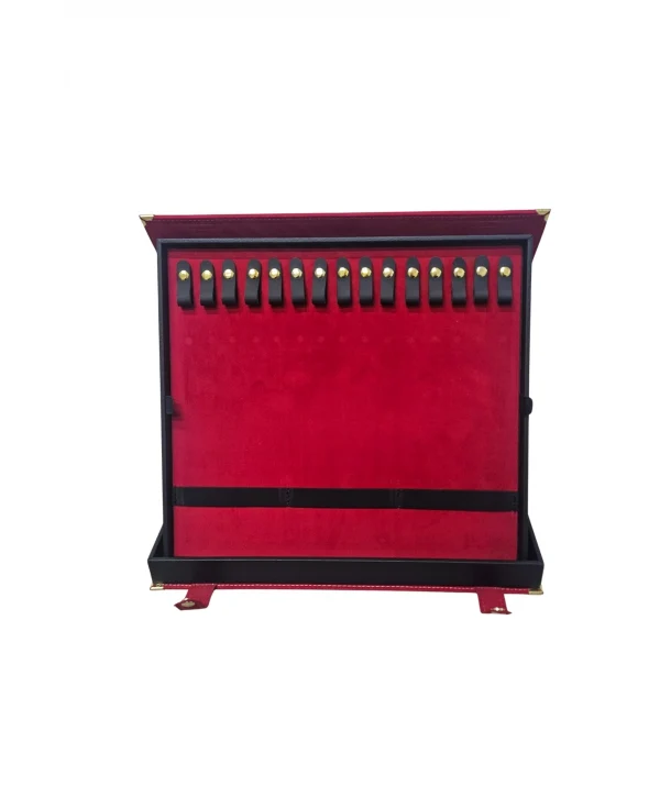 30 lu Tesbih Kutusu ve Çantası Kırmızı Süet(ÇıtÇıtlı) 34x38 cm