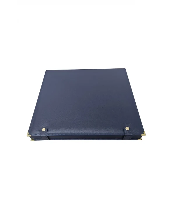 30 lu Tesbih Kutusu ve Çantası Lacivert Deri (ÇıtÇıtlı) 34x38 cm