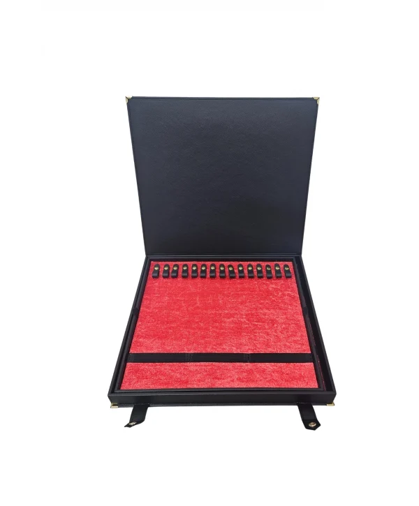 30 lu Tesbih Kutusu ve Çantası Siyah Deri (ÇıtÇıtlı) 34x38 cm