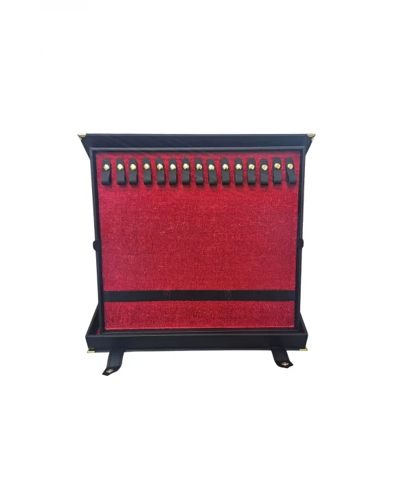 30 lu Tesbih Kutusu ve Çantası Siyah Deri (ÇıtÇıtlı) 34x38 cm