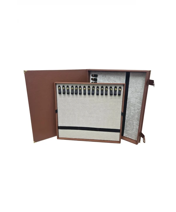 30 lu Tesbih Kutusu ve Çantası Taba Deri (ÇıtÇıtlı) 34x38 cm