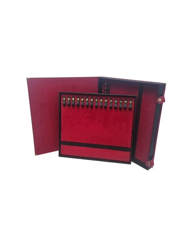 30 lu Tesbih Kutusu ve Çantası Kırmızı Süet(ÇıtÇıtlı) 34x38 cm