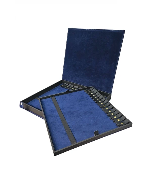 30 lu Tesbih Kutusu ve Çantası (ÇıtÇıtlı) Süet 34x38 cm Lacivert