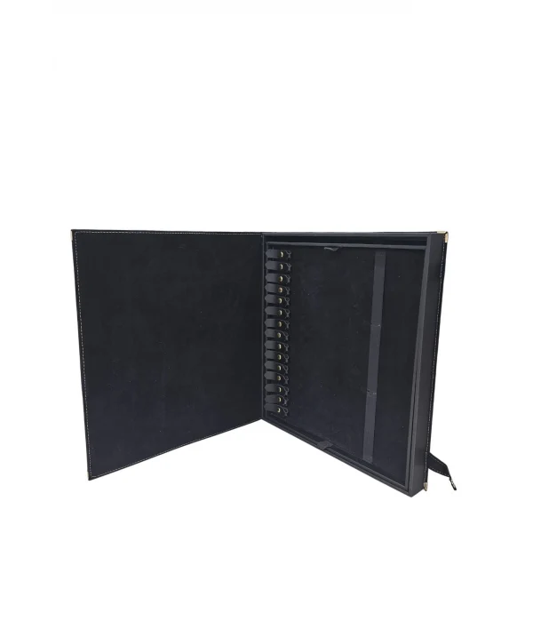 30 lu Tesbih Kutusu ve Çantası (ÇıtÇıtlı) Süet 34x38 cm Siyah