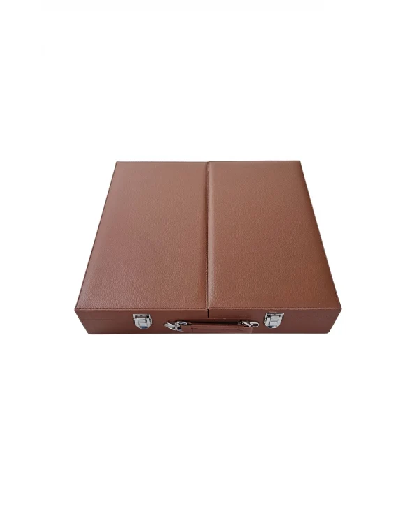 31li Tesbih (ahşap Kasa) Taba Deri Kuluplu Çanta TABA 35x38 Cm