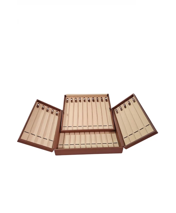 31li Tesbih (ahşap Kasa) Taba Deri Kuluplu Çanta TABA 35x38 Cm