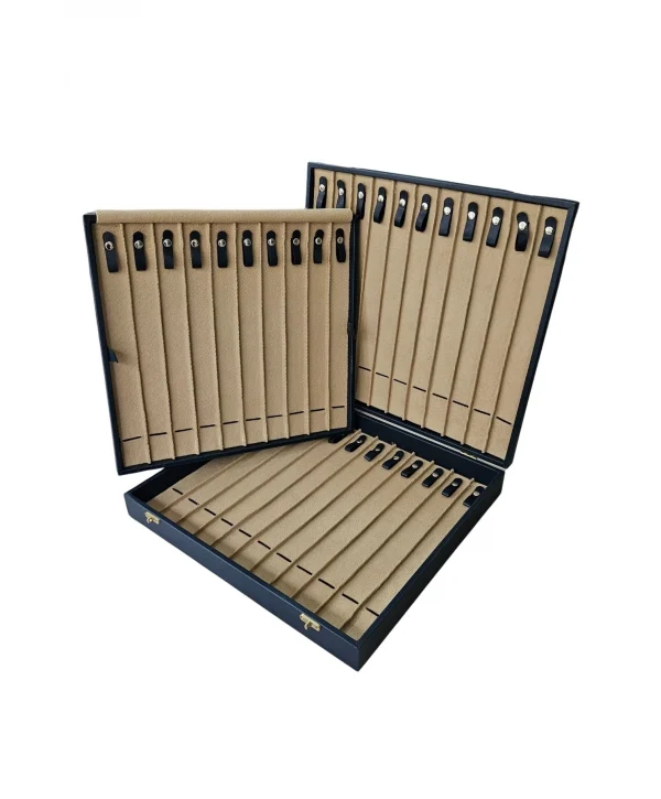 32li Iki Katlı Tesbih (ahşap Kasa) Deri Çanta& Kutu Lacivert 35x38 Cm