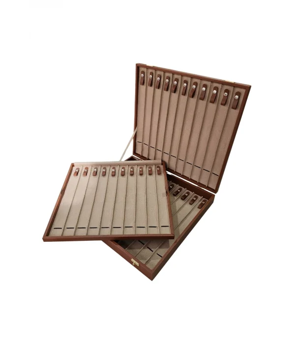 32li Iki Katlı Tesbih (ahşap Kasa) Deri Çanta& Kutu Taba 35x38 Cm