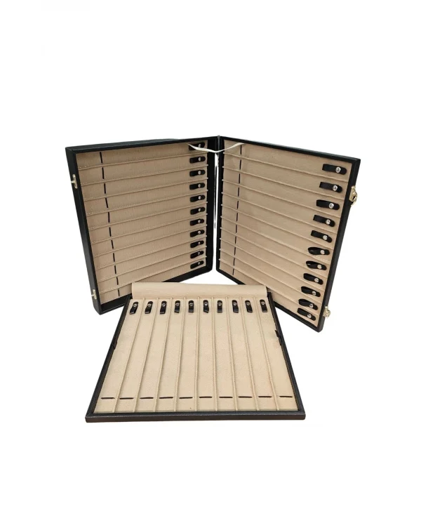 32li Iki Katlı Tesbih (ahşap Kasa) Siyah Deri Çanta& Kutu 35x38 Cm