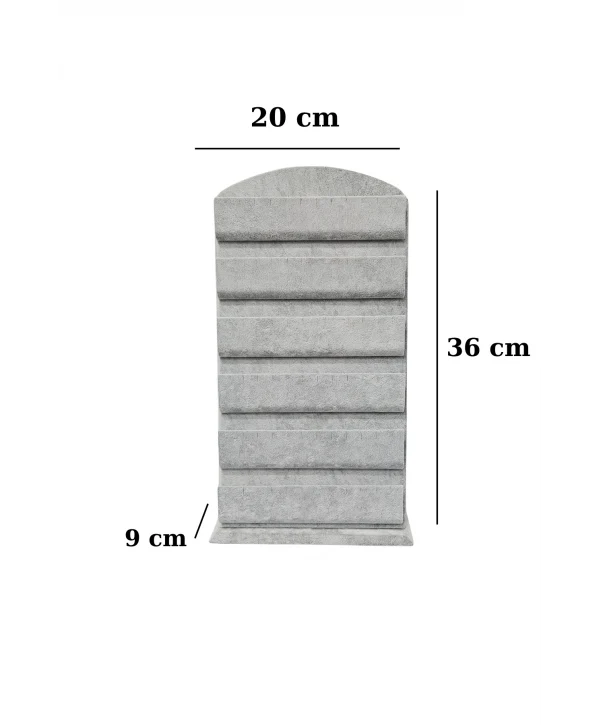 36lI Ayaklı Süet Küpelik Standı (20x38cm) Gri