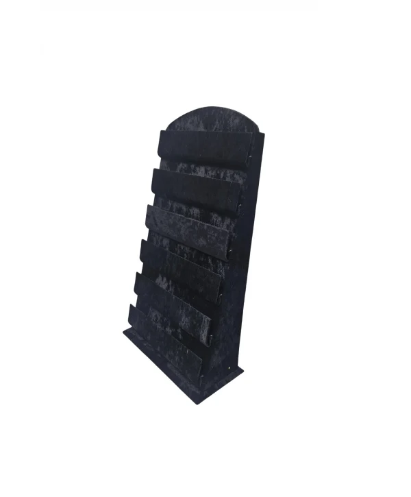 36lI Ayaklı Süet Küpelik Standı (20x38cm) Siyah
