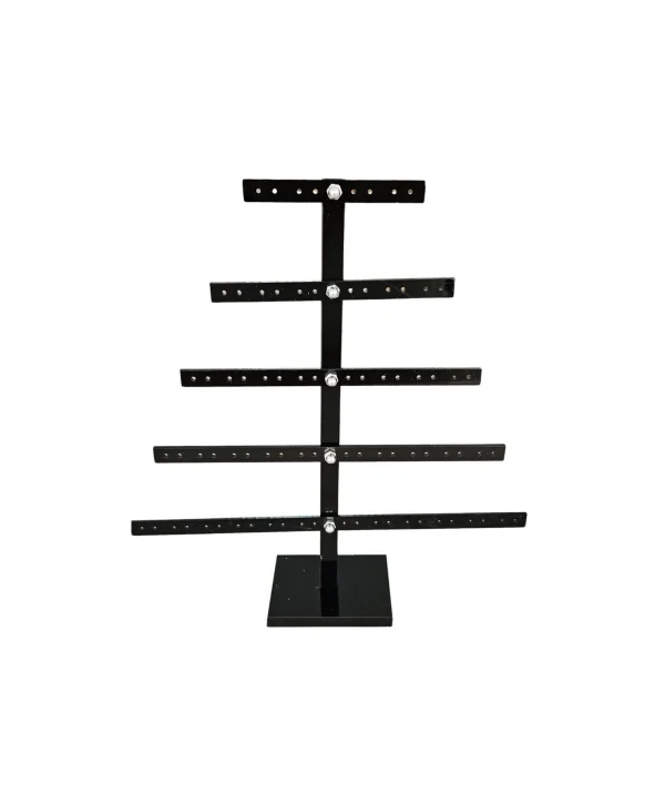 5 Katlı Çam Şeklinde (Siyah)Pleksi Küpe Standı (40 Çift Küpe ) Orta Boy Küpe Takı Düzenleme Organizatör