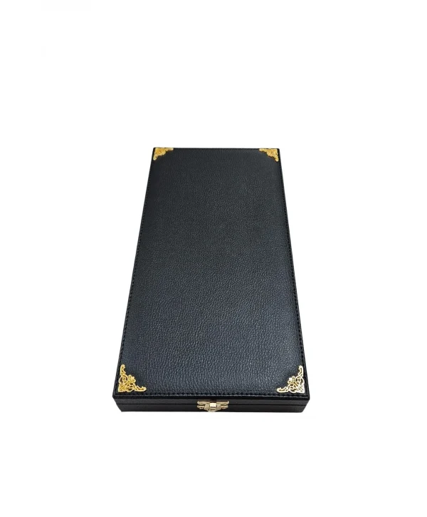 5li Tesbih Stand Şeklinde Tabla ve Kutusu (ahşap Kasa) Siyah Deri 18x35 cm