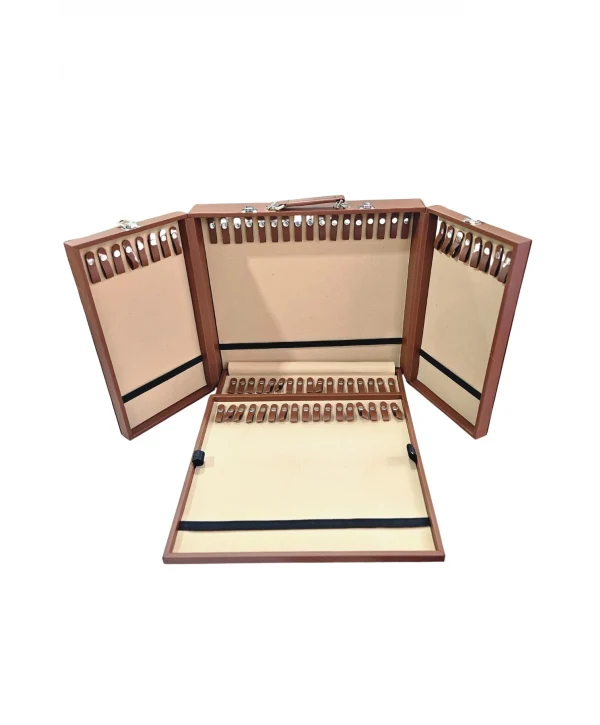 67li Tesbih (ahşap Kasa) Taba Deri Kuluplu Çanta 35x38 Cm