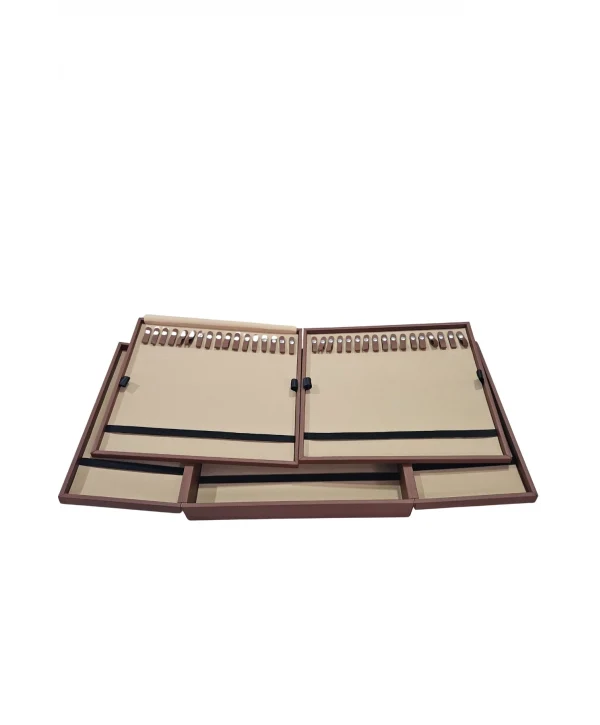 67li Tesbih (ahşap Kasa) Taba Deri Kuluplu Çanta 35x38 Cm