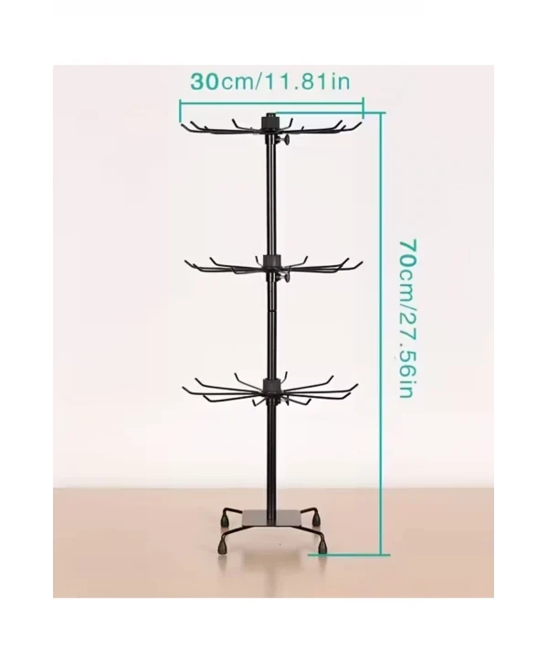 Büyük Boy Siyah 3 katlı Döner Metal Kolye&zincir Ve Tesbih Takı Standı Organizatör 60 Cm