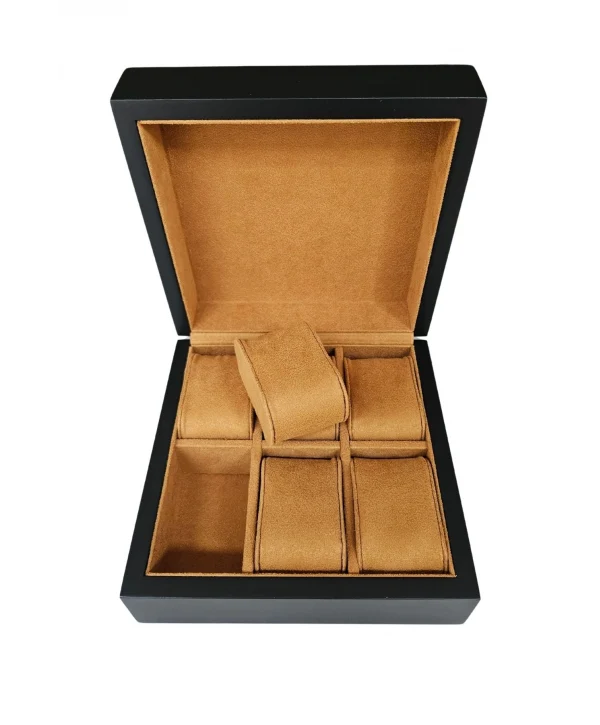 Ahşap Koleksiyonluk Lüx 6 Lı Saat Çantası,kutusu (Lake) Siyah