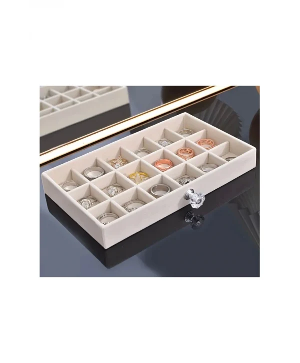 Akrilik 5 Kadife Çekmeceli Takı Organizatörü,Düzenleyici (13x23 cm ) Mix