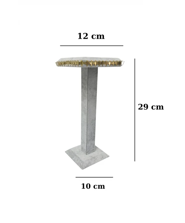 Ayaklı Kolye Zincir & Kolye ve Tesbih Standı (44 metal askılı) (10 X30 Cm) Gri