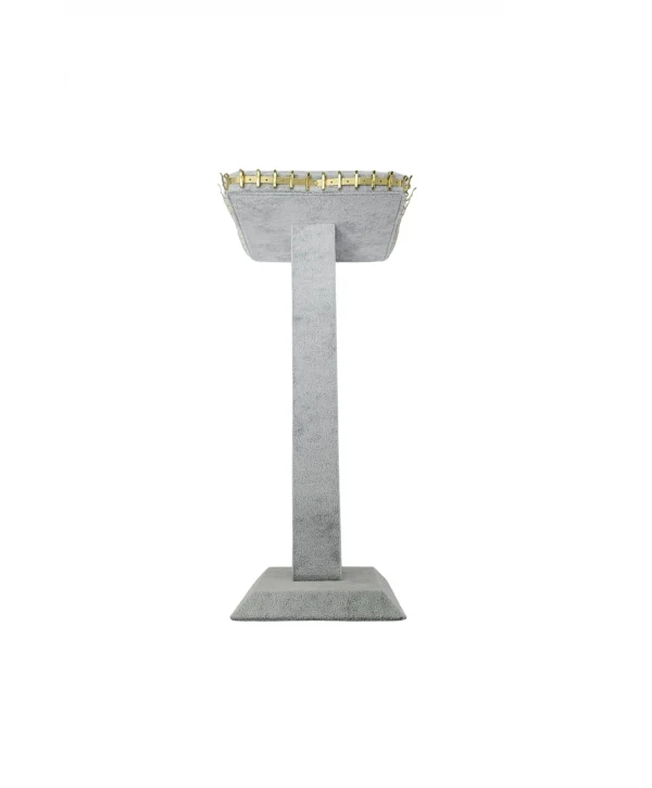 Ayaklı Kolye Zincir & Kolye ve Tesbih Standı (44 metal askılı) (10 X30 Cm) Gri