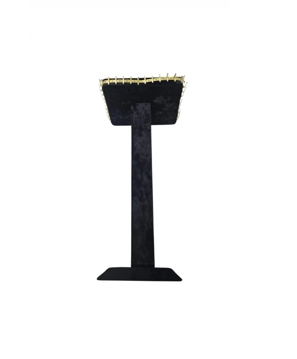 Ayaklı Kolye Zincir & Kolye ve Tesbih Standı (44 metal askılı) (10 X30 Cm) Siyah