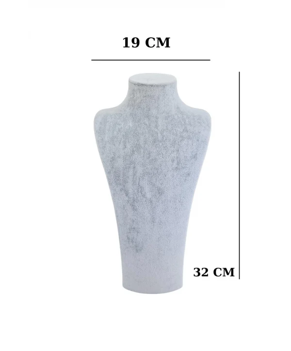 Beren Kolye & Gerdanlık Sergileme Mankeni Gri Süet 32 Cm 2.boy