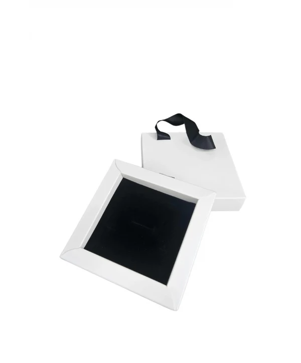 Beyaz 12 Adet Çekmeceli ve Çantalı Karton Kolye&Mini set Kutusu (12x12 cm )