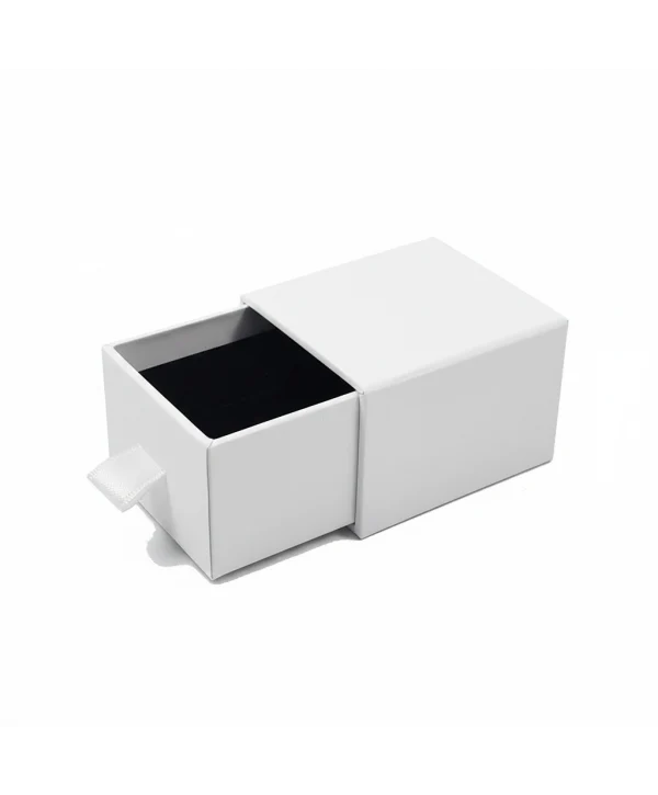 Beyaz Çekmeceli Yüzük Karton Kutu 20 Li Paket (İçi Süngerli)