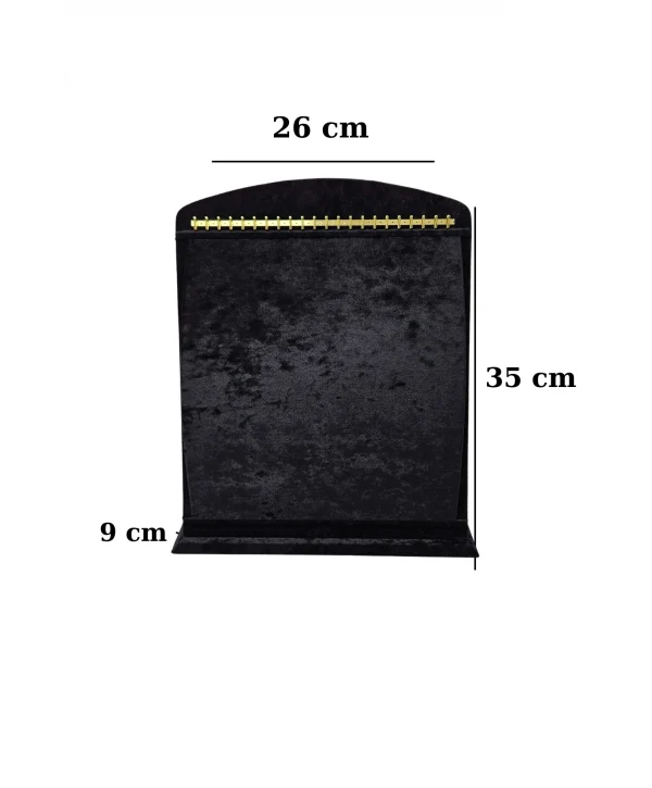 Bombeli Kolye Zincir & Kolye Standı (22 metal askılı) (26 X35 Cm) Siyah