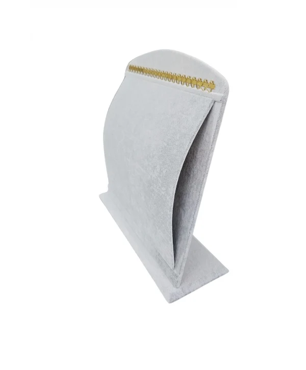 Bombeli Kolye Zincir & Kolye Standı (22 metal askılı) Gri (26 X35 Cm)