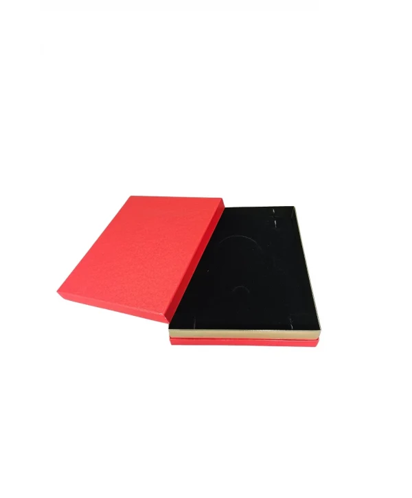 Büyük Set Kutusu Karton Desenli Kırmızı (18x21 Cm) (içi Süngerli)