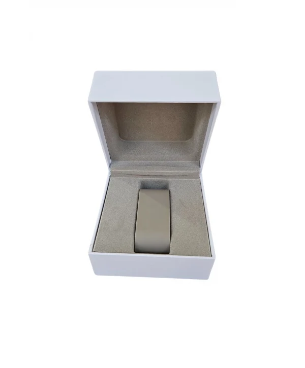 Cilt Bezi Menteşeli Aparatlı Saat Kutusu (Beyaz)