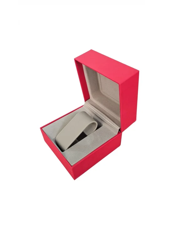 Cilt Bezi Menteşeli Aparatlı Saat Kutusu (Kırmızı)