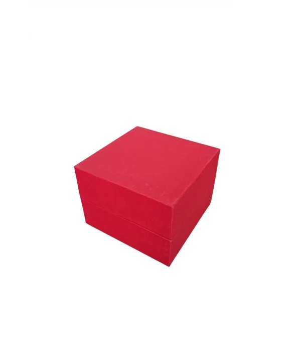 Cilt Bezi Menteşeli Aparatlı Saat Kutusu (Kırmızı)