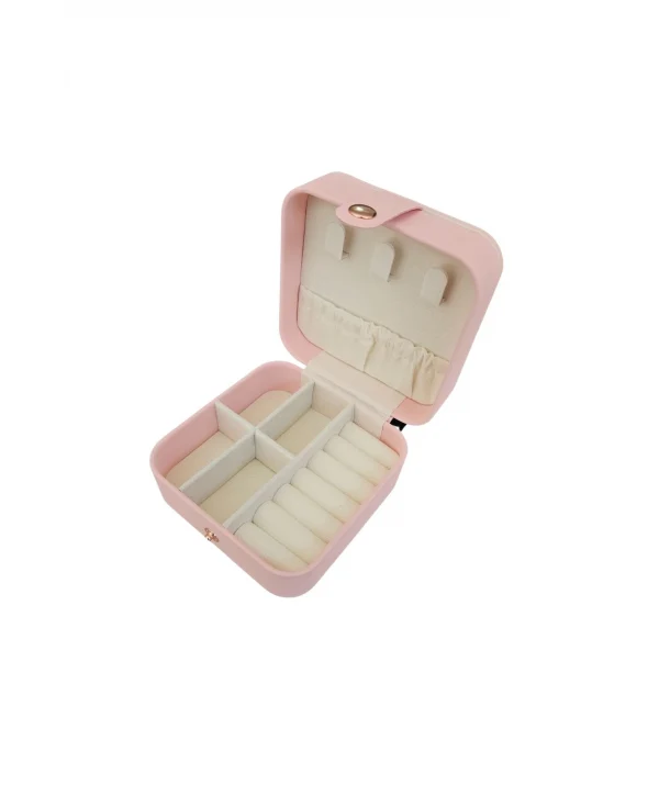 Çıtçıtlı Deri Mini Boy Takı, Seyahat Ve Mücevher Çantası,kutusu Pudra (10x10 cm)