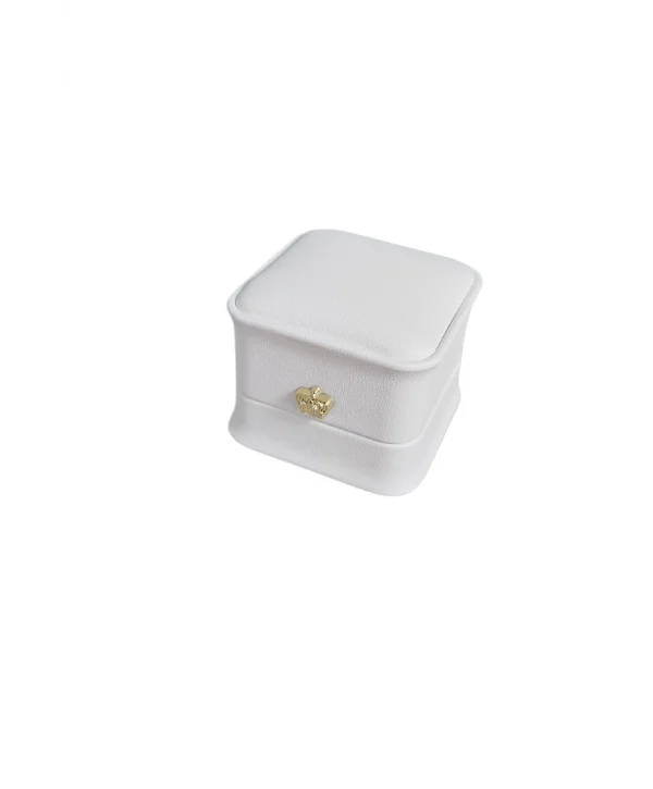 Deri Küpe Kutusu Lüks (Beyaz)