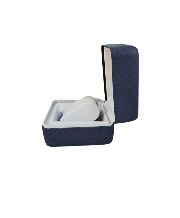 Deri Menteşeli Aparatlı Saat Kutusu (Lacivert)