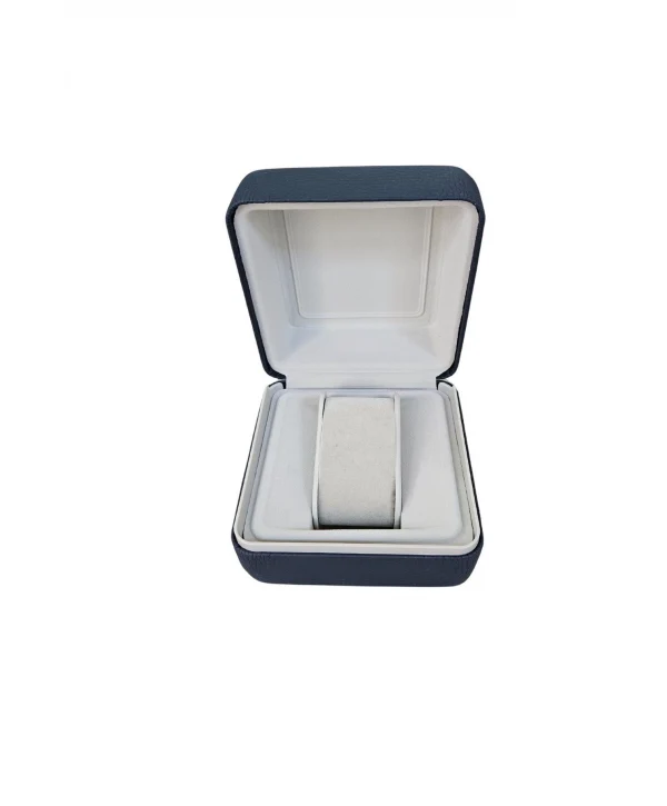 Deri Menteşeli Aparatlı Saat Kutusu (Lacivert)