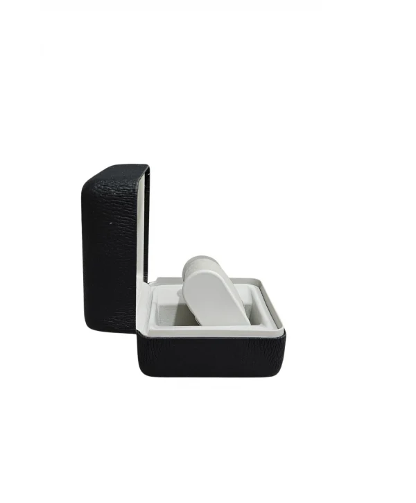 Deri Menteşeli Aparatlı Saat Kutusu (Siyah)