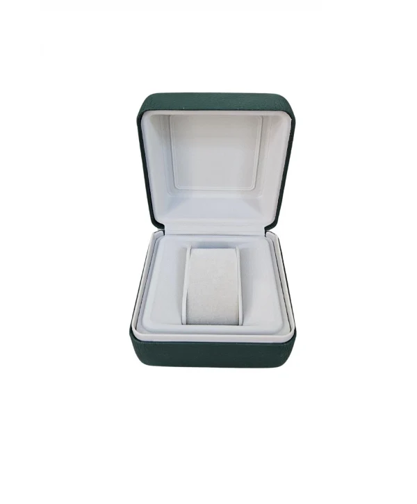 Deri Menteşeli Aparatlı Saat Kutusu (Yeşil)